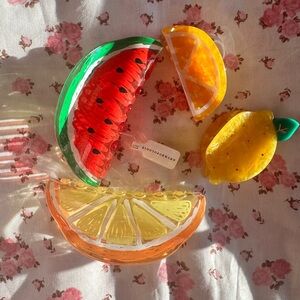 Anthropologie Fruit Icon Claw Clip Set of 4 NEW!
